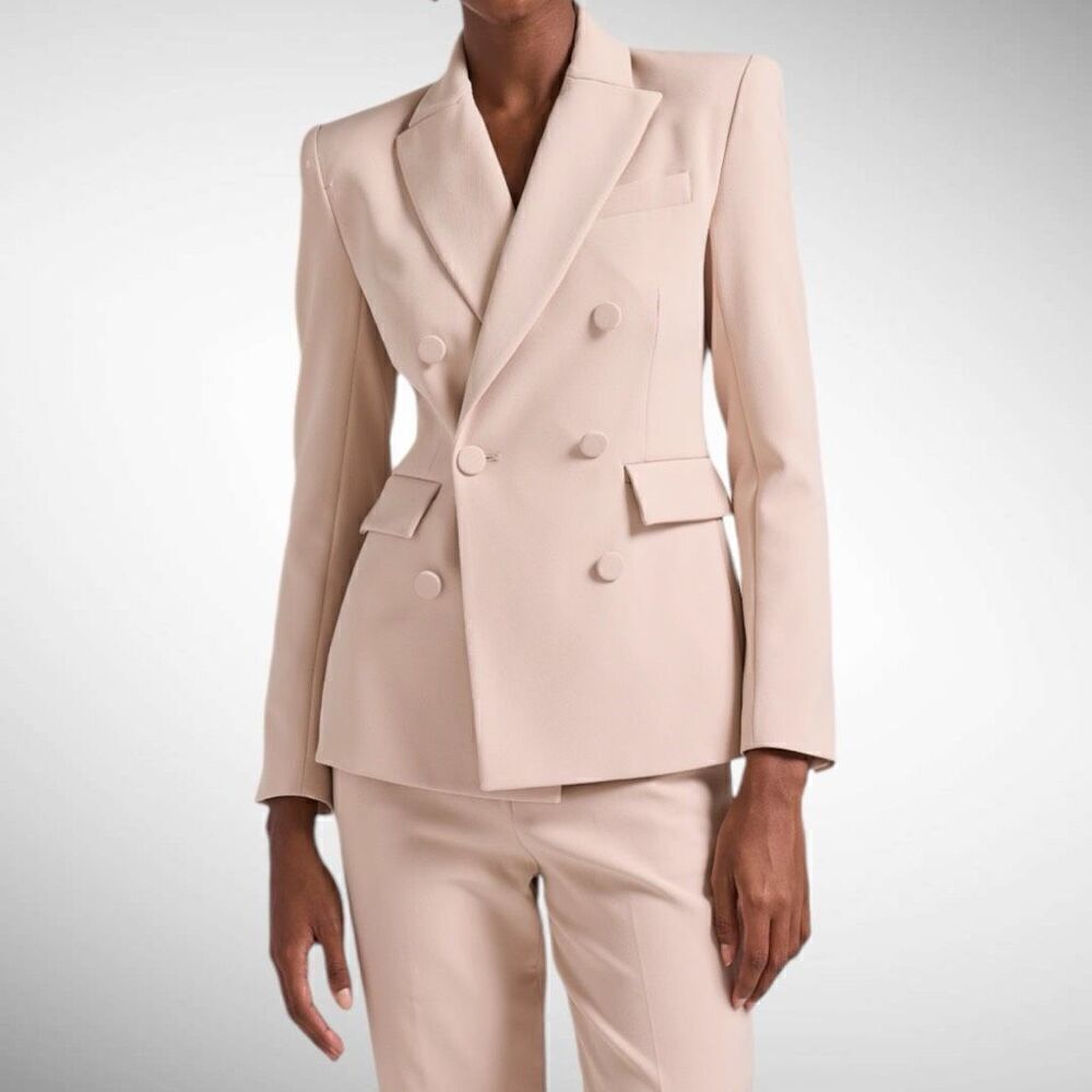 Generation Love Arielle Crepe Blazer In Latte Size Xl